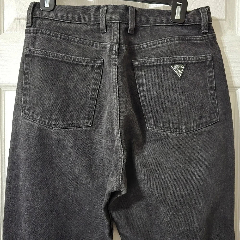 Vintage 90s Guess Classic Fit Narrow Leg Jeans, Faded Black, High Waist, EUC!